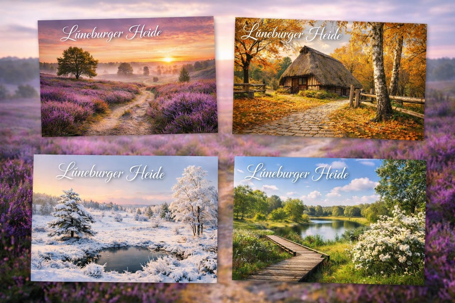 Postkarte Lüneburger Heide verschiedene Motive