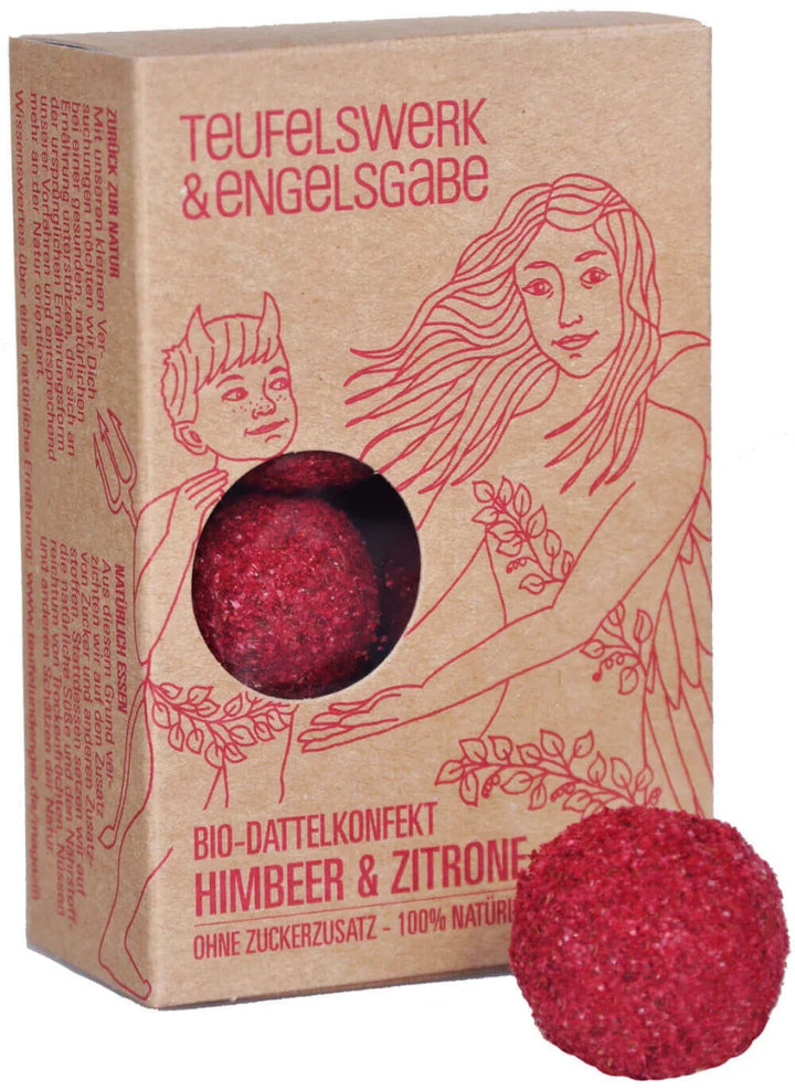 Bio Dattelkonfek Himbeeren & Zitrone 84g