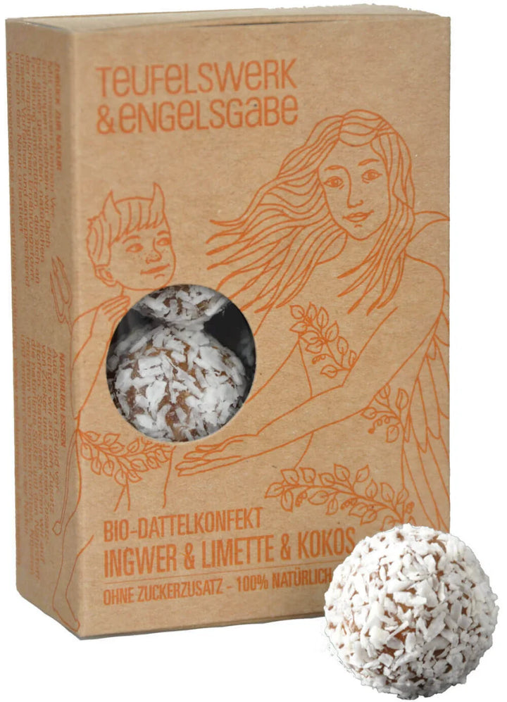 Bio Dattelkonfek Ingwer & Limette 84g